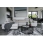 Canapé d'angle convertible en tissu luxe 5 places, ANNECY, couleur gris clair, angle gauche