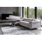Canapé d'angle convertible en tissu luxe 5 places, ANNECY, couleur gris clair, angle gauche