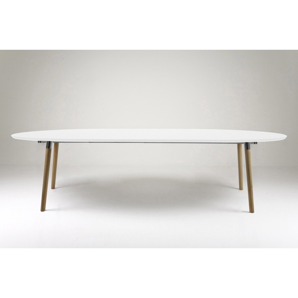 Table à manger design laqué blanc à rallonges, BELLA Table à manger design laqué blanc à rallonges, BELLA
