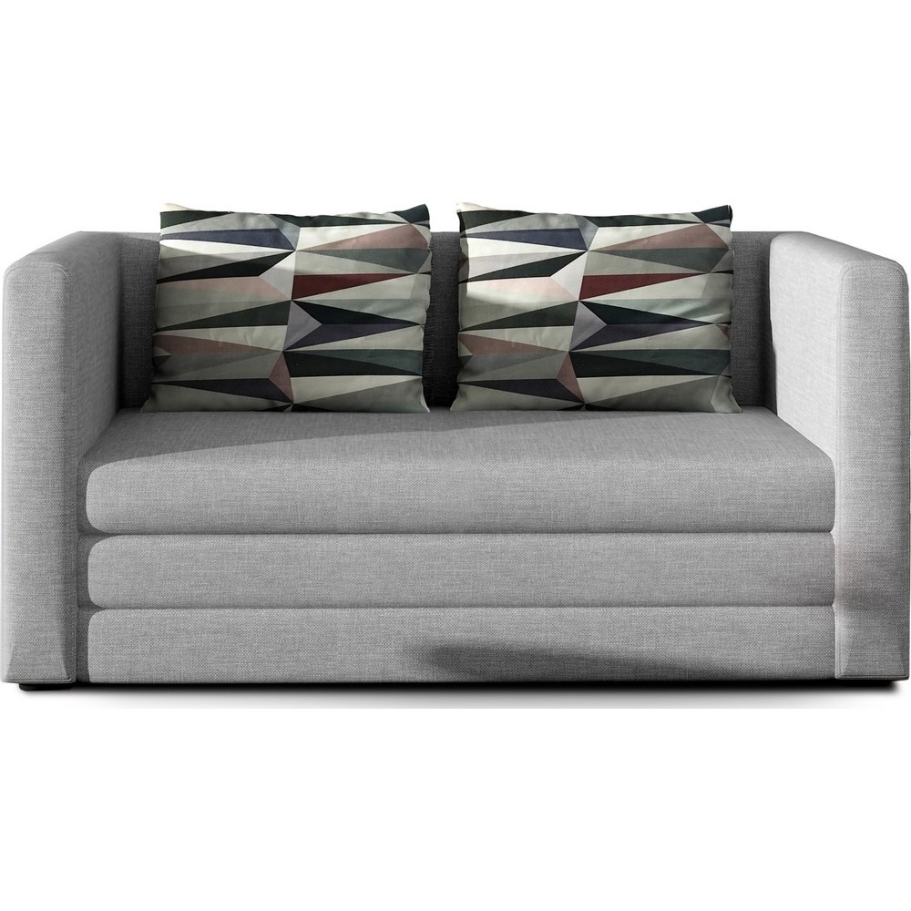 Canapé 2 places convertible - GRIS - en tissu de qualité luxe, NELSON Canapé 2 places convertible - GRIS - en tissu de qualité luxe, NELSON