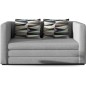 Canapé 2 places convertible - GRIS - en tissu de qualité luxe, NELSON Canapé 2 places convertible - GRIS - en tissu de qualité luxe, NELSON