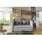 Canapé 2 places convertible - GRIS - en tissu de qualité luxe, NELSON Canapé 2 places convertible - GRIS - en tissu de qualité luxe, NELSON