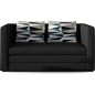 Canapé 2 places convertible - NOIR - en tissu de qualité luxe, NELSON Canapé 2 places convertible - NOIR - en tissu de qualité luxe, NELSON