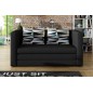 Canapé 2 places convertible - NOIR - en tissu de qualité luxe, NELSON Canapé 2 places convertible - NOIR - en tissu de qualité luxe, NELSON