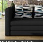 Canapé 2 places convertible - NOIR - en tissu de qualité luxe, NELSON Canapé 2 places convertible - NOIR - en tissu de qualité luxe, NELSON