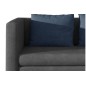 Canapé 2 places convertible - Gris foncé et coussins bleus - en tissu de qualité luxe, NELSON Canapé 2 places convertible - Gris foncé et coussins bleus - en tissu de qualité luxe, NELSON