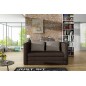 Canapé 2 places convertible - CHOCOLAT - en tissu de qualité luxe, NELSON Canapé 2 places convertible - CHOCOLAT - en tissu de qualité luxe, NELSON