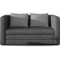 Canapé 2 places convertible - Gris foncé et coussins gris - en tissu de qualité luxe, NELSON Canapé 2 places convertible - Gris foncé et coussins gris - en tissu de qualité luxe, NELSON