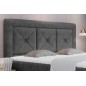 Ensemble boxspring complet tête de lit + sommiers + matelas + surmatelas IDYLLE - tissu luxe gris foncé - 140x200 cm Ensemble boxspring complet tête de lit + sommiers + matelas + surmatelas IDYLLE - tissu luxe gris foncé - 140x200 cm