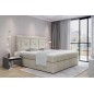 Ensemble boxspring complet tête de lit + sommiers + matelas + surmatelas IDYLLE - tissu luxe beige - 140x200 cm Ensemble boxspring complet tête de lit + sommiers + matelas + surmatelas IDYLLE - tissu luxe beige - 140x200 cm