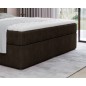 Ensemble boxspring complet tête de lit + sommiers + matelas + surmatelas IDYLLE - tissu luxe chocolat - 180x200 cm