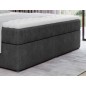 Ensemble boxspring complet tête de lit + sommiers + matelas + surmatelas IDYLLE - tissu luxe gris foncé - 180x200 cm Ensemble boxspring complet tête de lit + sommiers + matelas + surmatelas IDYLLE - tissu luxe gris foncé - 180x200 cm