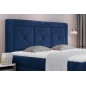 Ensemble boxspring complet tête de lit + sommiers + matelas + surmatelas IDYLLE - velours luxe bleu - 140x200 cm Ensemble boxspring complet tête de lit + sommiers + matelas + surmatelas IDYLLE - velours luxe bleu - 140x200 cm