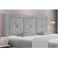 Ensemble boxspring complet tête de lit + sommiers + matelas + surmatelas IDYLLE - velours luxe GRIS - 160x200 cm