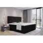 Ensemble boxspring complet tête de lit + sommiers + matelas + surmatelas IDYLLE - velours luxe noir - 160x200 cm