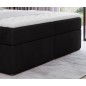Ensemble boxspring complet tête de lit + sommiers + matelas + surmatelas IDYLLE - velours luxe noir - 180x200 cm