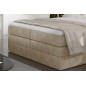 Ensemble boxspring complet tête de lit + sommiers + matelas + surmatelas MIRO tissu luxe beige - 160x200 cm Ensemble boxspring complet tête de lit + sommiers + matelas + surmatelas MIRO tissu luxe beige - 160x200 cm