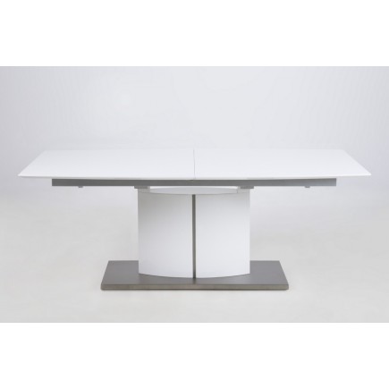 Table à manger design laqué blanc mat à rallonges, CANADA