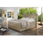 Ensemble boxspring complet tête de lit + sommiers + matelas + surmatelas MIRO tissu luxe beige - 180x200 cm Ensemble boxspring complet tête de lit + sommiers + matelas + surmatelas MIRO tissu luxe beige - 180x200 cm