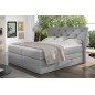 Ensemble boxspring complet tête de lit + sommiers + matelas + surmatelas MIRO tissu luxe gris - 160x200 cm Ensemble boxspring complet tête de lit + sommiers + matelas + surmatelas MIRO tissu luxe gris - 160x200 cm