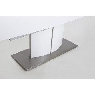 Table à manger design laqué blanc mat à rallonges, CANADA