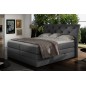 Ensemble boxspring complet tête de lit + sommiers + matelas + surmatelas MIRO tissu luxe gris foncé - 160x200 cm Ensemble boxspring complet tête de lit + sommiers + matelas + surmatelas MIRO tissu luxe gris foncé - 160x200 cm