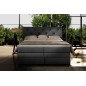 Ensemble boxspring complet tête de lit + sommiers + matelas + surmatelas MIRO tissu luxe gris foncé - 180x200 cm Ensemble boxspring complet tête de lit + sommiers + matelas + surmatelas MIRO tissu luxe gris foncé - 180x200 cm