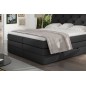 Ensemble boxspring complet tête de lit + sommiers + matelas + surmatelas MIRO en simili noir - 140x200 cm Ensemble boxspring complet tête de lit + sommiers + matelas + surmatelas MIRO en simili noir - 140x200 cm
