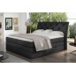 Ensemble boxspring complet tête de lit + sommiers + matelas + surmatelas MIRO en simili noir - 160x200 cm Ensemble boxspring complet tête de lit + sommiers + matelas + surmatelas MIRO en simili noir - 160x200 cm
