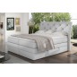 Ensemble boxspring complet tête de lit + sommiers + matelas + surmatelas MIRO en simili blanc - 140x200 cm Ensemble boxspring complet tête de lit + sommiers + matelas + surmatelas MIRO en simili blanc - 140x200 cm