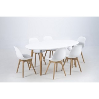Table à manger design laqué blanc, BERINI