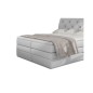 Ensemble boxspring complet tête de lit + sommiers + matelas + surmatelas MIRO en simili blanc - 180x200 cm Ensemble boxspring complet tête de lit + sommiers + matelas + surmatelas MIRO en simili blanc - 180x200 cm