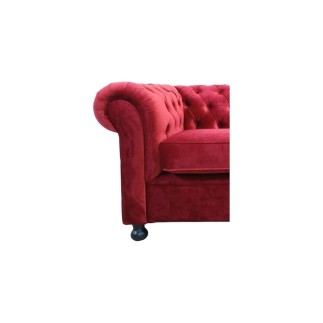 Fauteuil 1 place en tissu de qualité CHESTERFIELD, bordeaux