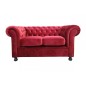 Canapé 2 places en tissu de qualité CHESTERFIELD, bordeaux Canapé 2 places en tissu de qualité CHESTERFIELD, bordeaux