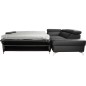 Canapé d'angle convertible en 100% TOUT cuir épais italien de luxe 5/6 places avec coffre, MONZA, noir, angle droit Canapé d'angle convertible en 100% TOUT cuir épais italien de luxe 5/6 places avec coffre, MONZA, noir, angle droit