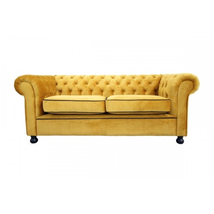 Canapé 2 places en tissu de qualité CHESTERFIELD, jaune or