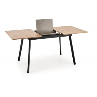 Table extensible ALBI 120x80 en chêne sonoma/noir