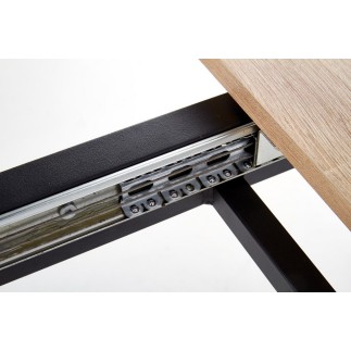 Table extensible ALBI 120x80 en chêne sonoma/noir