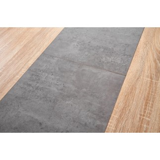 Table extensible ALBI 120x80 en chêne sonoma/noir