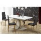 Table extensible GALA en 160 cm extensible à 200 cm, blanc et doré Table extensible GALA en 160 cm extensible à 200 cm, blanc et doré