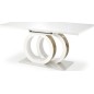 Table extensible GALA en 160 cm extensible à 200 cm, blanc et doré Table extensible GALA en 160 cm extensible à 200 cm, blanc et doré