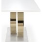 Table extensible GALA en 160 cm extensible à 200 cm, blanc et doré Table extensible GALA en 160 cm extensible à 200 cm, blanc et doré