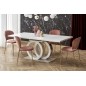 Table extensible GALA en 160 cm extensible à 200 cm, blanc et doré Table extensible GALA en 160 cm extensible à 200 cm, blanc et doré