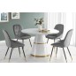 Table ronde VEGO blanc laqué et doré, de diamètre 120 cm Table ronde VEGO blanc laqué et doré, de diamètre 120 cm