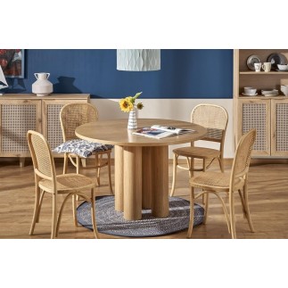 Table ronde diamètre 120 cm, chêne naturel, ELEFI RONDE