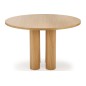 Table ronde diamètre 120 cm, chêne naturel, ELEFI RONDE, Bois