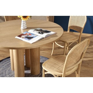 Table ronde diamètre 120 cm, chêne naturel, ELEFI RONDE