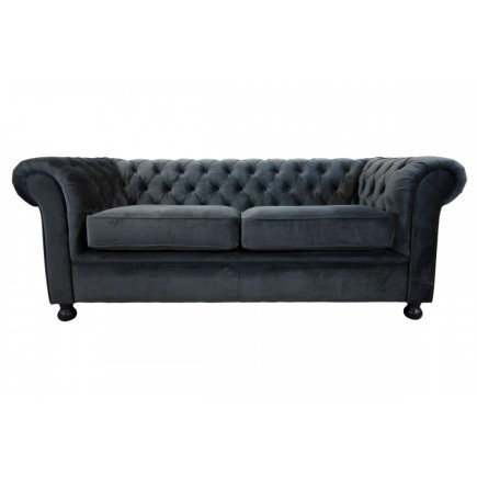 Canapé 2 places en tissu de qualité CHESTERFIELD, ardoise