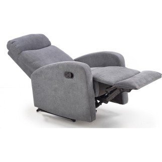 Fauteuil 1 place relax manuel en tissu de qualité, gris, OSVALDO