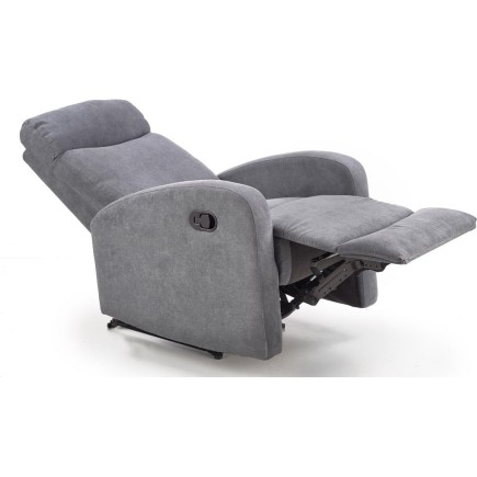 Fauteuil 1 place relax manuel en tissu de qualité, gris, OSVALDO